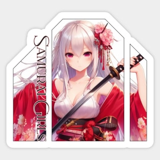 Samurai Girl with Katana Sticker